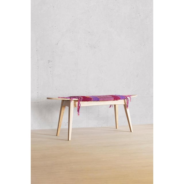 Oak Surf Hand-Woven Fabric 2 Bench by Jean-Baptiste Van Den Heede Dimensions: D 31 x W 118 x H 43 cm Materials: Hand-woven...
