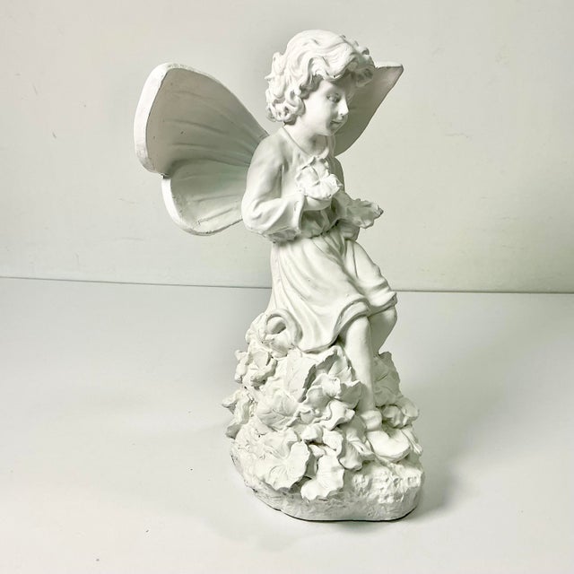 1980s Vintage Art Nouveau Boho Chic Blanca Garden Angel Figurine. For Sale - Image 9 of 13