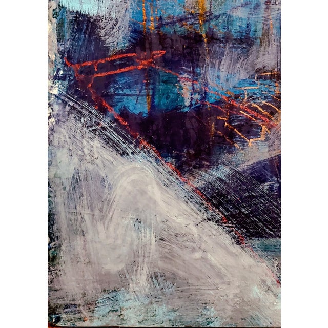 "Blue Empire" 2022 Architectural Acrylic, Crayon and Graphite Painting, Hugh Keating For Sale - Image 4 of 9