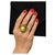 Bochic “Orient” Vintage South Sea Pearl & Emerald Ring Set 18K Gold & Silver For Sale - Image 4 of 10