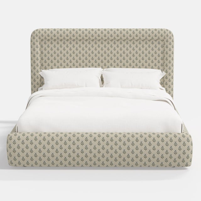 Transitional Stoffer Home x Cloth & Company Marisa Platform Bed in Francie Sage - California King For Sale - Image 3 of 7