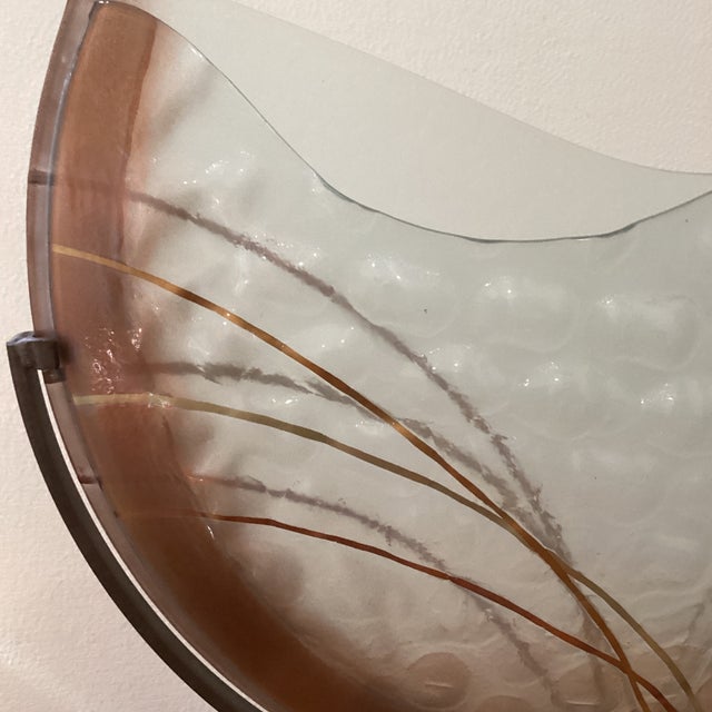 Mid 20th Century Abstract Modern Art Press Bobble Glass Dimple Vase With Iron Stand by Mark Hines Designs For Sale In Chicago - Image 6 of 12