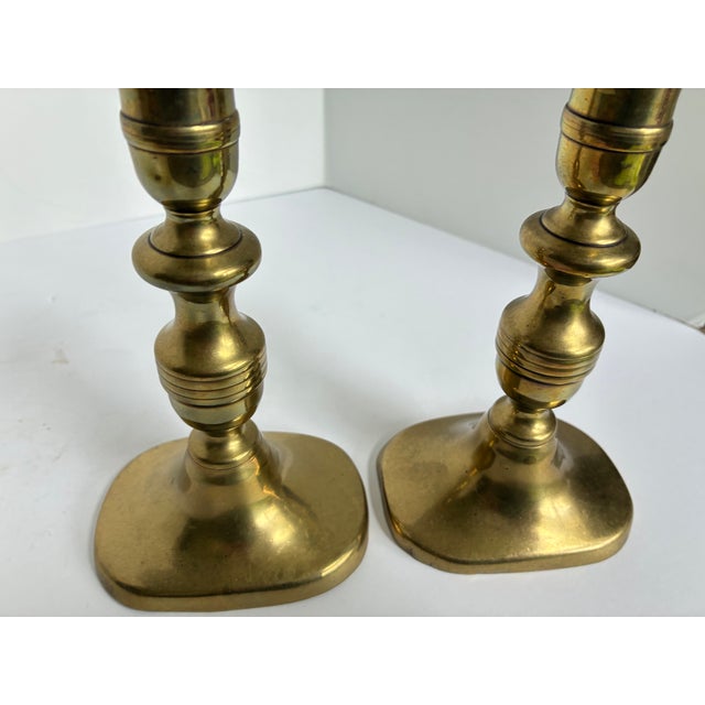 Late 19th Century Antique Victorian Brass Beehive Candlestick Holders | a Pair For Sale - Image 5 of 11