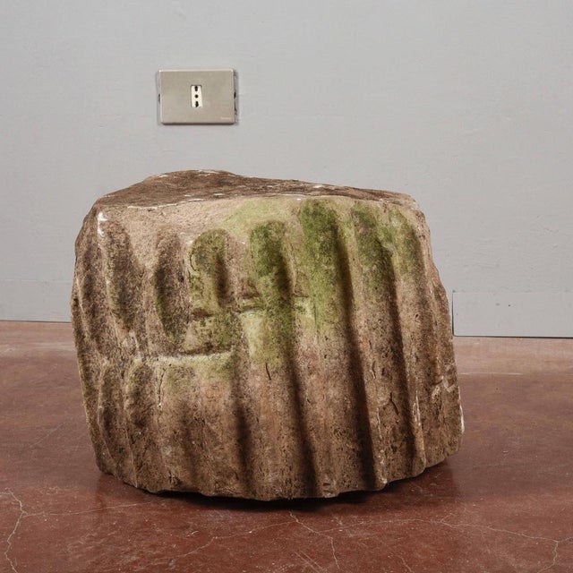 Ancient Grooved Stone Column Fragment For Sale - Image 3 of 8