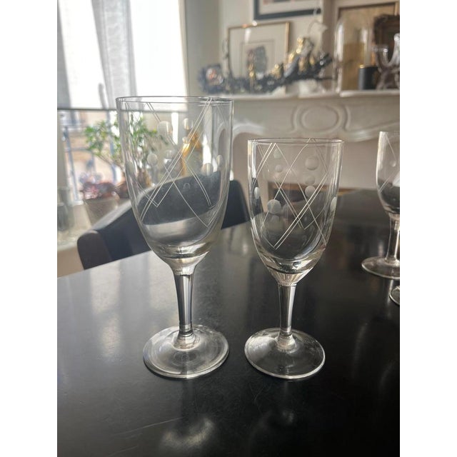 1950s Chiseled Glasses, 1950s, Set of 20 For Sale - Image 5 of 16