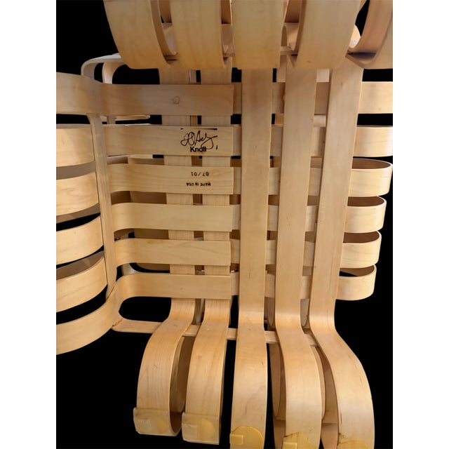 Vintage 1993 Frank Gehry for Knoll Power Play Woven Lounge Chair and Ottoman For Sale - Image 15 of 18