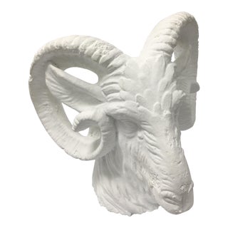 1970s Decorative Plaster Rams Head For Sale