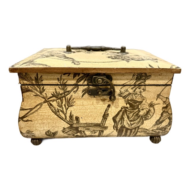 Decoupage French Trinket Box For Sale