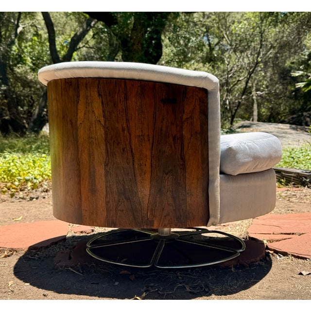 Mid-Century Modern Swedish Modern Attributed to Selig Barrel Swivel Chair, Circa 1960s For Sale - Image 3 of 4