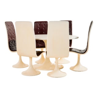 Hungarian Fiberglass Dining Set by Imre Scholtz, 1970s, Set of 7 For Sale