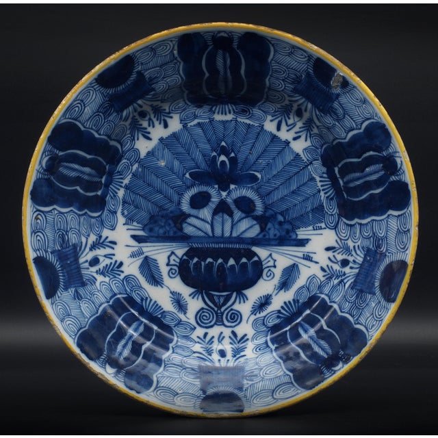 Late 18th Century Antique Dutch Tinglazed Delft Plate, 1780 For Sale - Image 5 of 5