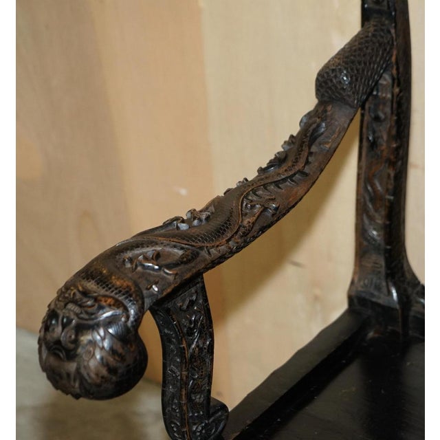 Antique Chinese Dragon Carver Armchair, 1880s For Sale - Image 11 of 18
