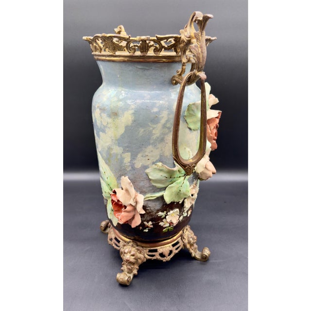 19th C French Barbitone Vase 17” H For Sale - Image 4 of 17