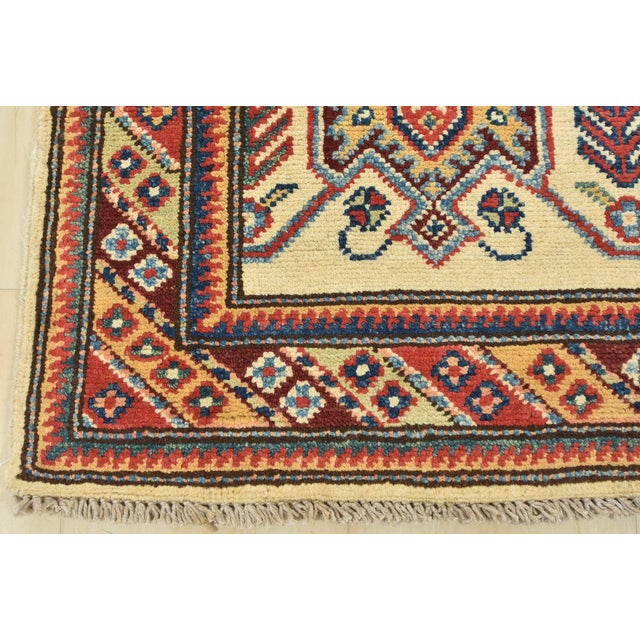 Kazak Runner 2’8” X 13’5” Beige Wool Tribal Hand-Knotted Oriental Rug For Sale - Image 9 of 12