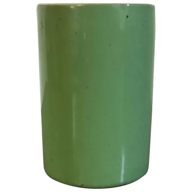 Antique 19th Century Chinese Monochrome Porcelain Vase in Bright Green Glaze For Sale - Image 12 of 12