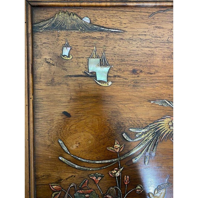 Antique Japanese Inspired Lacquered Side Table by Bailly Théroux For Sale - Image 14 of 18