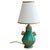 1950s 1950s French Green Ceramic Table Lamp with Gilt Accents For Sale - Image 5 of 18