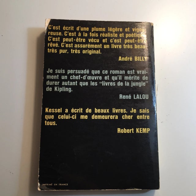 Le Lion Vintage French Paperback 1958 Paris: Gallimard , 1958 By Joseph Kessel. Vintage softcover. First edition. 242pp....