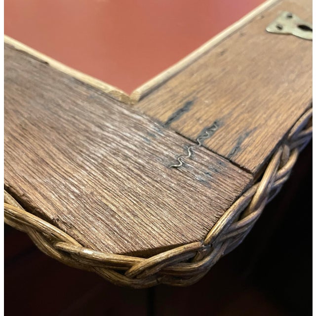 Vintage 1970s Boho Woven Rattan Mirror Vintage 1970s Woven Rattan Wall Mirror – For Sale - Image 4 of 4