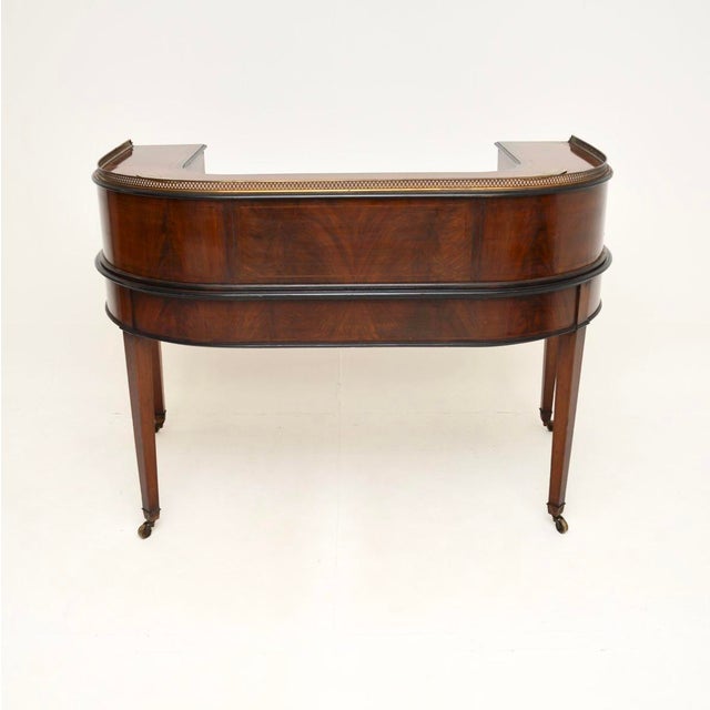 Wood Carlton House Desk in Mahogany and Leather Top, 1890s For Sale - Image 7 of 15