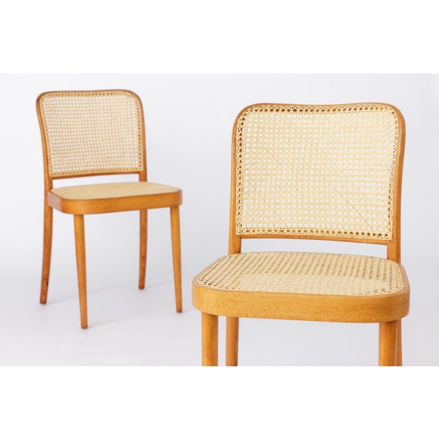 Wood Mid-Century Modern Beech Bentwood and Vienna Cane Dining Chairs from Ligna, Former Czechoslovakia, 1960s, Set of 8 For Sale - Image 7 of 10