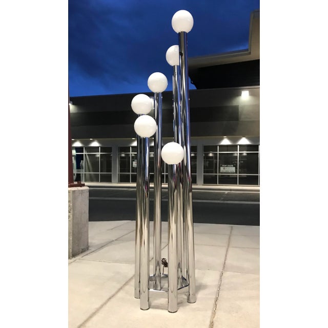 Mid-Century Modern Chrome Tubular Floor Lamp From Lightolier For Sale In Denver - Image 6 of 13