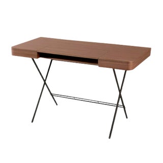Cosimo Desk with Walnut Veneer Top & Dark Brown Frame by Marco Zanuso Jr. for Adentro, 2017 For Sale