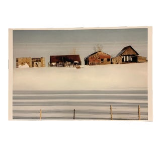 Gleb Derujinsky "Winter Barns" Contemporary Landscape Photograph Print For Sale