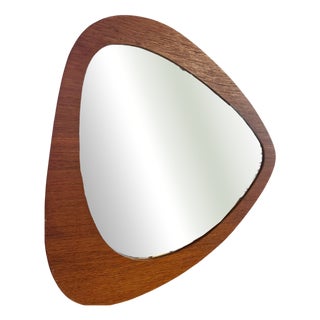 Vintage Danish Mirror with Teak Frame, 1960s For Sale