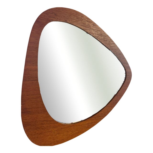 Vintage Danish Mirror with Teak Frame, 1960s For Sale