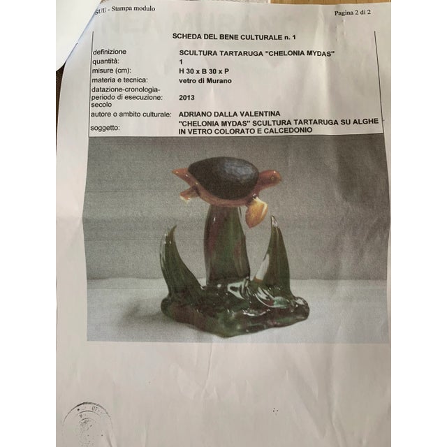 2010s Sea Turtle Murano Glass Sculpture by Adriano Dalla Valentina For Sale - Image 5 of 13