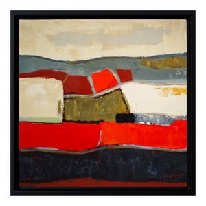 Burning Lands, French Contemporary Abstract Landscape, Framed by Sophie Dumont