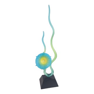 Vintage Unsigned but Attributed to Warner Whitfield Glass Floral Sculpture For Sale