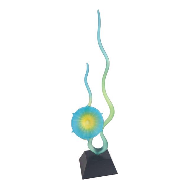 Vintage Unsigned but Attributed to Warner Whitfield Glass Floral Sculpture For Sale