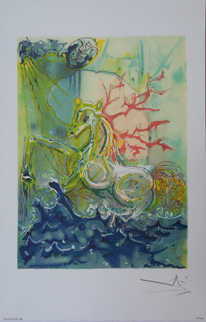 Salvador Dali, Les Chevaux, Neptune, Lithograph