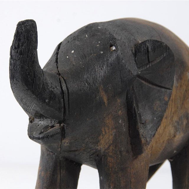 African Elephant Wood Figurine, 1960s For Sale - Image 6 of 9