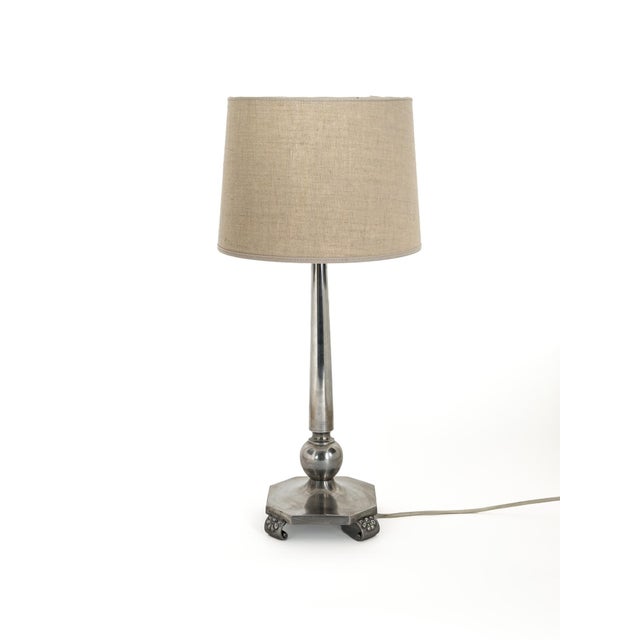 Swedish Grace Pewter Lamp by Jakob Engman for Gab Guldsmedsaktiebolaget, 1933 For Sale - Image 9 of 9