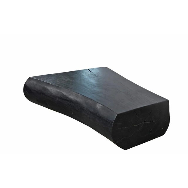Minimalist Black Living Edge Block Coffee Table 15 For Sale In Greensboro - Image 6 of 11
