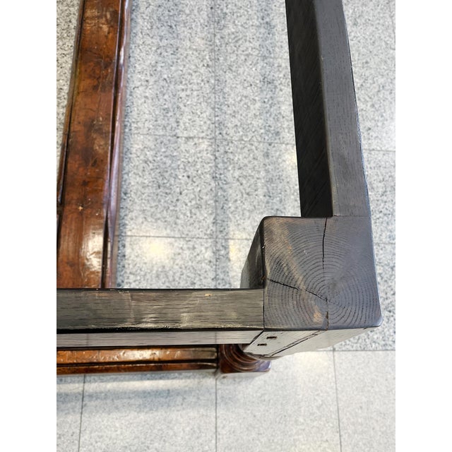 19th Century English Oak Trestle Farm Table For Sale - Image 11 of 17