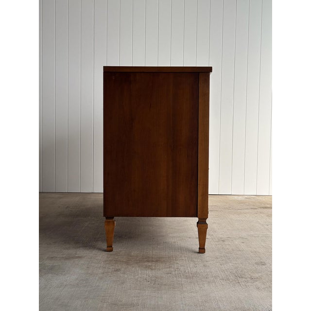 Vintage Walnut Triple Dresser by Ward Furniture Mfg. For Sale - Image 15 of 18