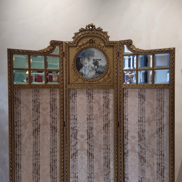 19th Century Napoleon III Screen in Goldenwood, France, 1890s For Sale - Image 5 of 18