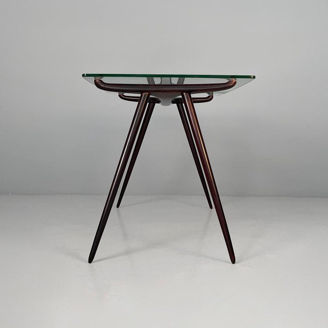 Mid-Century Modern Italian Disassemblable Coffee Table in Wood and Glass, 1950s For Sale - Image 4 of 14