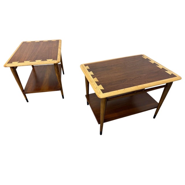 Mid-Century Modern Mid-Century Modern Lane Acclaim Walnut Side Tables - Set of 2 - Refinished! For Sale - Image 3 of 7