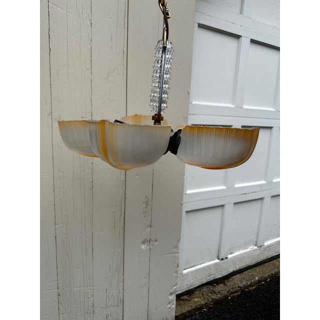Old Lights On is pleased to offer this vintage Markel five light deco fixture. Wired and ready to install. We ship...
