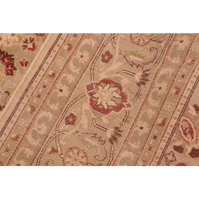Textile Shabby Chic 1990's Pak-Persian Beige/Green Wool Rug - 6'0'' X 9'2'' For Sale - Image 7 of 9