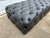 1950s 1950s Large Chesterfield Style Tufted Black Italian Leather Ottoman Bench For Sale - Image 5 of 11
