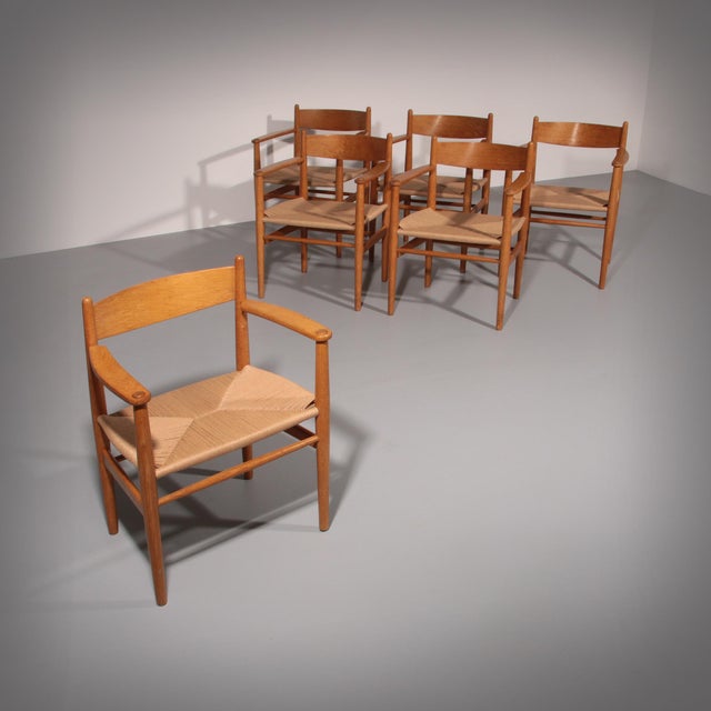 Dining Chairs in Oak with New Papercord by Hans J. Wegner for Carl Hansen, 1960, Set of 6 For Sale - Image 13 of 13