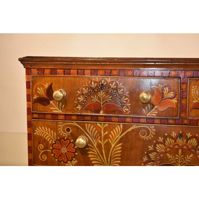 18th Century Decorated Walnut Chest of Drawers For Sale - Image 11 of 11