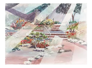 'Sunlit Garden' by Ann Cunningham, 1980; American Artist, Colorado Springs Fine Arts Center, Botanical Study