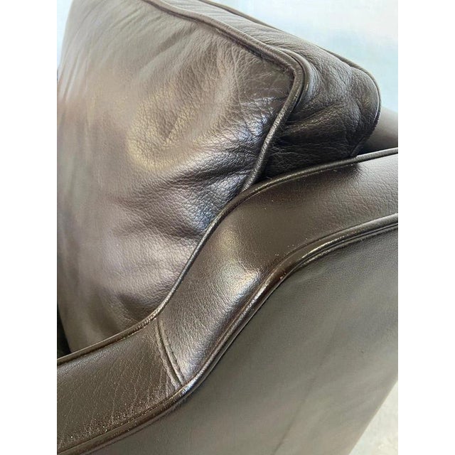 Set of Vintage Danish Brown Leather Lounge Chair and Ottoman from Stouby, 1970s For Sale - Image 12 of 18